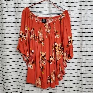 NWT Bobeau Floral Print Blouse L